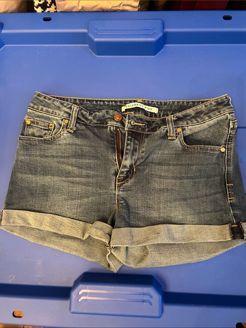 Celebrity Pink Medium Wash Denim Roll-Cuff Women's Shorts